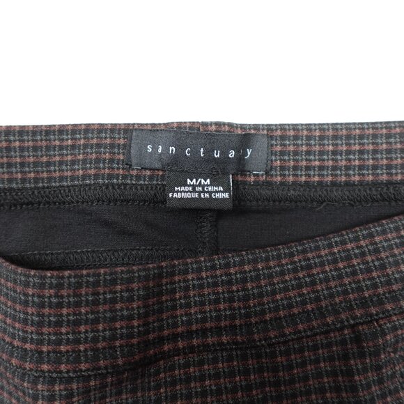 Anthropologie Sanctuary Plaid Ponte Pants Womens Medium Skinny Stretch Casual - Picture 3 of 12